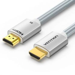 ������ �������������� HDMI to HDMI 1.5m V2.1 8K 60Hz Silver Metal Type Vention (ALCIG)