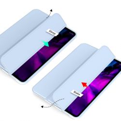 ����� ��� �������� BeCover Tri Fold Soft TPU Silicone Apple iPad Pro 12.9 2020/2021/2022 Light Blue (711737) - �������� 4