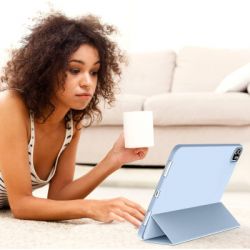 ����� ��� �������� BeCover Tri Fold Soft TPU Silicone Apple iPad Pro 12.9 2020/2021/2022 Light Blue (711737) - �������� 5