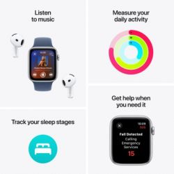 �����-���� Apple Watch SE 2024 GPS 44mm Midnight Aluminium Case with Midnight Sport Band - S/M (MXEJ3QH/A) - �������� 3
