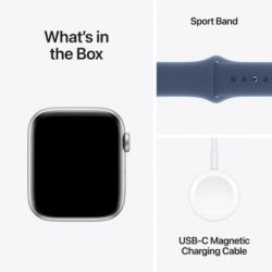 �����-���� Apple Watch SE 2024 GPS 44mm Silver Aluminium Case with Denim Sport Band - M/L (MXER3QH/A) - �������� 7