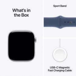 �����-���� Apple Watch Series 10 GPS 46mm Silver Aluminium Case with Denim Sport Band - S/M (MWWL3QH/A) - �������� 9