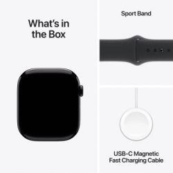 �����-�������� Apple Watch Series 10 GPS 46mm Jet Black Aluminium Case with Black Sport Band - S/M (MWWP3QH/A) - �������� 9