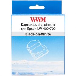     WWM  Epson LW-400/700 12mm  8m Black-on-White (WWM-SS12K)