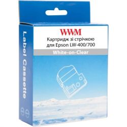 Стрічка для принтера етикеток WWM для Epson LW-400/700 12mm х 8m White-on-Clear (WWM-ST12S) - Картинка 2
