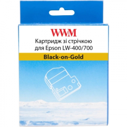 ������ ��� �������� �������� WWM ��� Epson LW-400/700 18mm � 8m Black-on-Gold (WWM-SM18Z)