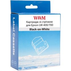 Стрічка для принтера етикеток WWM для Epson LW-400/700 6mm х 8m Black-on-White (WWM-SS6K) - Картинка 2