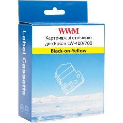 Лента для принтера этикеток WWM для Epson LW-400/700 6mm х 8m Black-on-Yellow (WWM-SC6Y) - Картинка 2