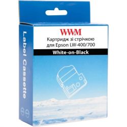     WWM  Epson LW-400/700 9mm  8m White-on-Black (WWM-SD9K) -  2