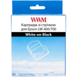     WWM  Epson LW-400/700 9mm  8m White-on-Black (WWM-SD9K)