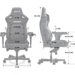 ������ ������� Anda Seat Kaiser 4 Fabric Size XL Grey (AD12YDDC-XLL-20-G-CF) - �������� 12