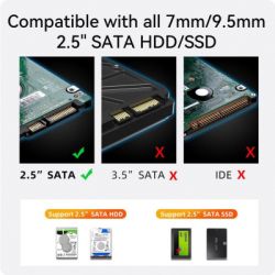 ������ ������� 2.5" Maiwo K2510B, Transparent, USB Type-C 3.1, 1xSATA HDD/SSD, ������� �� USB - �������� 3