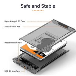 ������ ������� 2.5" Maiwo K2510B, Transparent, USB Type-C 3.1, 1xSATA HDD/SSD, ������� �� USB - �������� 6