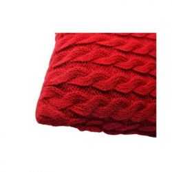 Подушка Прованс вязаная декоративная Косы красная 33х33 см (027419) - Картинка 2
