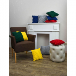 Подушка Прованс вязаная декоративная Косы красная 33х33 см (027419) - Картинка 4