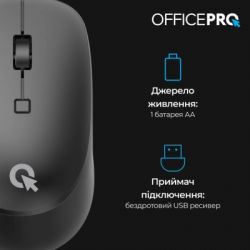 Мишка OfficePro M305B Silent Click Ergonomic Wireless Black (M305B) - Картинка 5