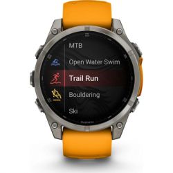 �����-���� Garmin fenix 8 47mm, AMOLED, Saph, Ti/Bare/Grpht, SparkOrg/GrphtBd, (010-02904-11) - �������� 8