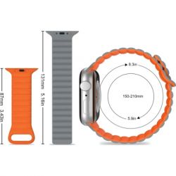 Ремінець до смарт-годинника Drobak Silicone Magnetic Link для Apple Watch All Series 38/40/41mm Starlight orange (898924) - Картинка 3