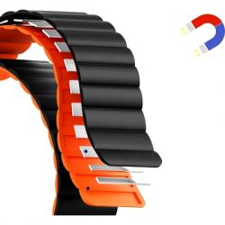 ������� �� �����-��������� Drobak Silicone Magnetic Link ��� Apple Watch All Series Ultra 2 49/45/44/42mm Dark black (898929) - �������� 2