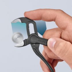 Клещи KNIPEX COBRA XS переставні з фіксатором, 28 мм (1"), под ключ 24 мм, L-100 мм, Cr-V (87 00 100) - Картинка 10