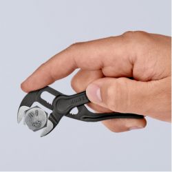 Клещи KNIPEX COBRA XS переставні з фіксатором, 28 мм (1"), под ключ 24 мм, L-100 мм, Cr-V (87 00 100) - Картинка 3