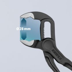 Клещи KNIPEX COBRA XS переставні з фіксатором, 28 мм (1"), под ключ 24 мм, L-100 мм, Cr-V (87 00 100) - Картинка 8