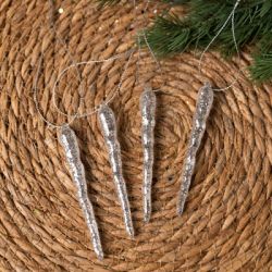 Ялинкова іграшка Novogod`ko Бурульки 10 cм 4 шт Пластик (974881) - Картинка 2