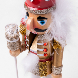 Новогодняя фигурка Novogod`ko Щелкунчик 25 см Дерево Золото (974680) - Картинка 2