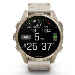 �����-���� Garmin fenix 8 43mm, AMOLED, Saph, SftGldSS/FogGryLeatherBnd, Excl, GPS (010-02903-40) - �������� 8