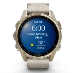 �����-���� Garmin fenix 8 43mm, AMOLED, Saph, SftGldSS/FogGryLeatherBnd, Excl, GPS (010-02903-40) - �������� 9