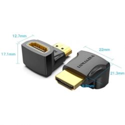 Перехідник HDMI F to HDMI M 90° 4K 60Hz PVC Vention (AIOB0) - Картинка 2