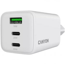 Зарядний пристрій Canyon CU65ACC GaN 65W 2xPD 1xQC EU White (CNS-CUW65ACC) - Картинка 5