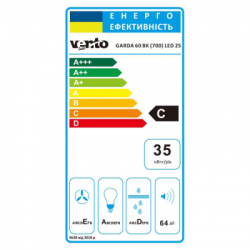 Витяжка кухонна Ventolux GARDA 60 BK (700) LED 2S - Картинка 8