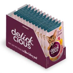 Вологий корм для кішок Delickcious Смужки з качкою та гарбузом в крем-супі 85 г (4820269141797) - Картинка 2