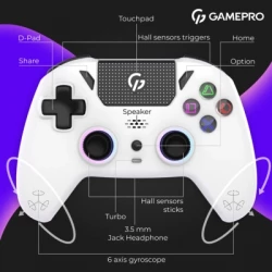 ������� GamePro GPS13W BT 5.3/USB/PC/iOS/Android/PS3/PS4 RGB White (GPS13W) - �������� 11