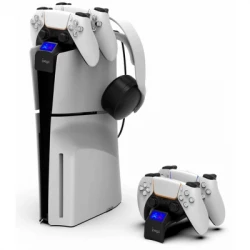 Зарядний пристрій iPega PG-P5S016 Для геймпадів DualSense PS5 Sony PlayStation 5 Slim Black (PG-P5S016) - Картинка 4