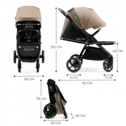 Коляска Kinderkraft Mitzy Linen Beige (KSMITZ00BEG0000) (5902533924356) - Картинка 6