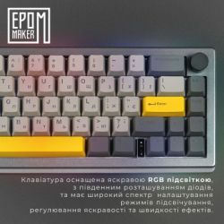 Клавіатура Epomaker EK68 65 Budgerigar V2 Switch Hot-Swap RGB Wireless/Bluetooth/USB UA Black (EK68-B-BV2) - Картинка 10
