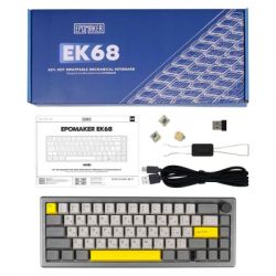 Клавіатура Epomaker EK68 65 Budgerigar V2 Switch Hot-Swap RGB Wireless/Bluetooth/USB UA Black (EK68-B-BV2) - Картинка 12