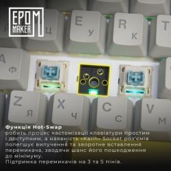 Клавіатура Epomaker EK68 65 Budgerigar V2 Switch Hot-Swap RGB Wireless/Bluetooth/USB UA Black (EK68-B-BV2) - Картинка 7