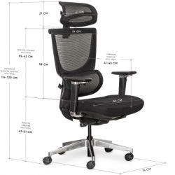 Офисное кресло Mealux S8 Air Fabric Black (HF-S8P F/B) - Картинка 11