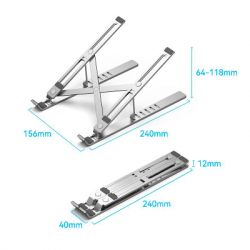 Підставка для ноутбука Підставка до ноутбука Vention Laptop X-type Stand Silver Aluminum Alloy (KDMI0) - Картинка 11
