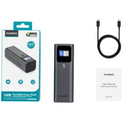 ������� ������������ Choetech 27000mAh, PD/140W in/out, 2*USB-C/PD5.0, QC3.0/22W, TFT Display (B670-CCGY) - �������� 4
