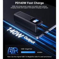 ������� ������������ Choetech 27000mAh, PD/140W in/out, 2*USB-C/PD5.0, QC3.0/22W, TFT Display (B670-CCGY) - �������� 6