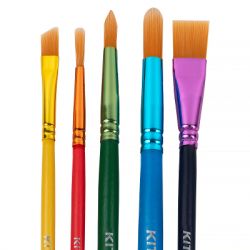 Кисточка для рисования Kite Classic набор из 5-ти кистей синтетика 1, 4, 5, 6, 10 (K-332) - Картинка 3