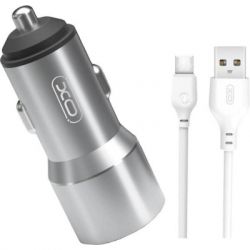   XO TZ09 2.4A/2 USB + cable Type-C Grey (XO-TZ09T-GR)