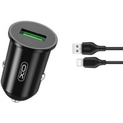   XO TZ12 QC3.0 (1USB/18W) + USB - Type-C Black (XO-TZ12-BK)