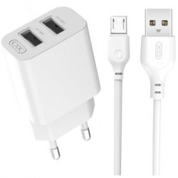  XO L109 12W (2USB/2.4A) + USB - MicroUSB White (XO-L109-M)