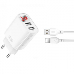 �������� ���������� XO L95 (2USB/2.4A) + USB - Lightning White (XO-L95-L)