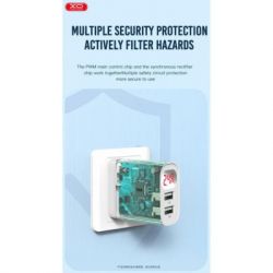   XO L95 (2USB/2.4A) + USB - MicroUSB White (XO-L95-M) -  3